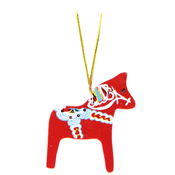 Julgranhänge Dalahäst / Dalapferd aus Holz